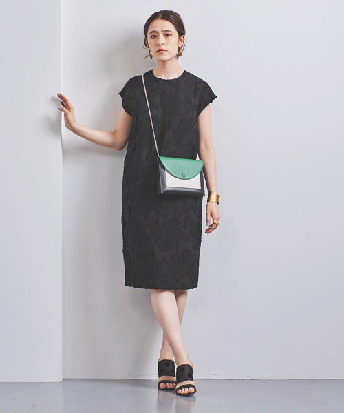 カットジャガードショートスリーブワンピース　36 黒　unitedarrows UNITED ARROWS ワンピース カットジャガード : ZOZOTOWN Yahoo