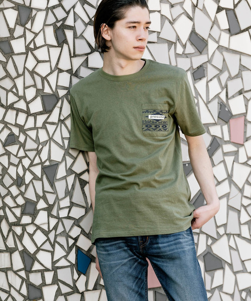 C100 天竺 ポケット付き プリントTシャツ POCKET C100 天竺 ポケット付き プリントTシャツ POCKET