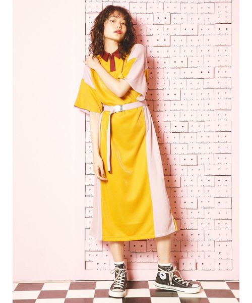 jouetie(ジュエティ)の「シャイニーポロワンピース(ワンピース・レディース・ブラック/ターコイズブルー/イエロー・MEDIUM)」の3枚目の写真