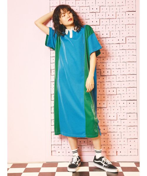 jouetie(ジュエティ)の「シャイニーポロワンピース(ワンピース・レディース・ブラック/ターコイズブルー/イエロー・MEDIUM)」の15枚目の写真