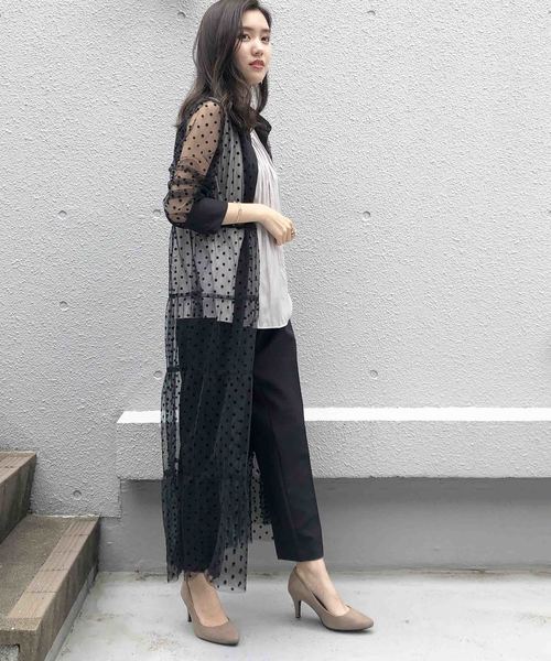 PICCIN（ピッチン）の「ドットフロッキーティアードシャツワンピース（ワンピース・レディース・ブラック・MEDIUM）」の16枚目の写真
