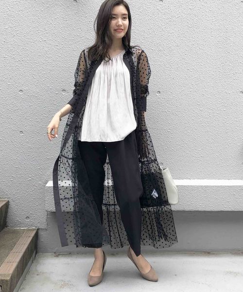 PICCIN（ピッチン）の「ドットフロッキーティアードシャツワンピース（ワンピース・レディース・ブラック・MEDIUM）」の17枚目の写真