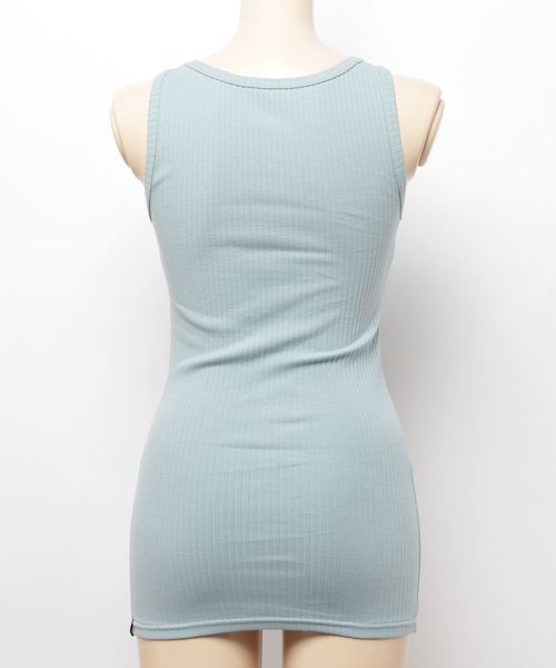 Born（ボーン）の「Born Rib Pleat Tank Top/ボーン リブ プリーツ タンク トップ（タンクトップ・レディース・ホワイト/ネイビー/レッド/オリーブ/サックスブルー/マスタード/杢グレー・FREE）」の8枚目の写真
