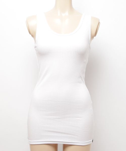 Born（ボーン）の「Born Rib Pleat Tank Top/ボーン リブ プリーツ タンク トップ（タンクトップ・レディース・ホワイト/ネイビー/レッド/オリーブ/サックスブルー/マスタード/杢グレー・FREE）」の16枚目の写真