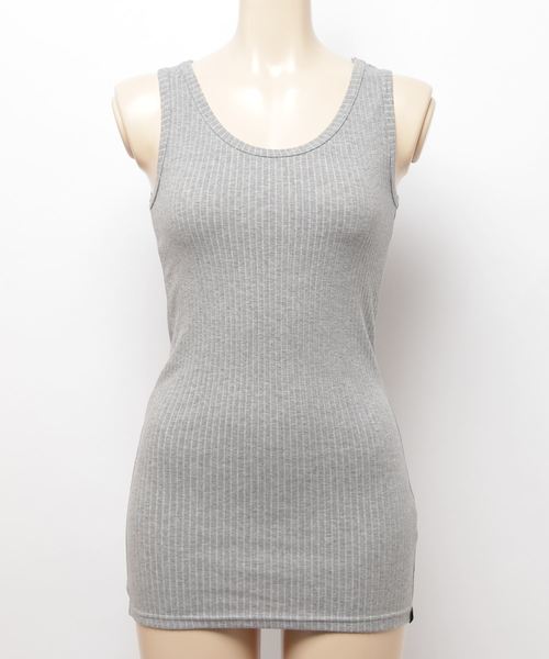 Born（ボーン）の「Born Rib Pleat Tank Top/ボーン リブ プリーツ タンク トップ（タンクトップ・レディース・ホワイト/ネイビー/レッド/オリーブ/サックスブルー/マスタード/杢グレー・FREE）」の15枚目の写真