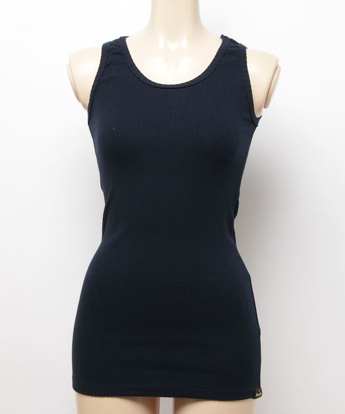 Born（ボーン）の「Born Rib Pleat Tank Top/ボーン リブ プリーツ タンク トップ（タンクトップ・レディース・ホワイト/ネイビー/レッド/オリーブ/サックスブルー/マスタード/杢グレー・FREE）」の14枚目の写真