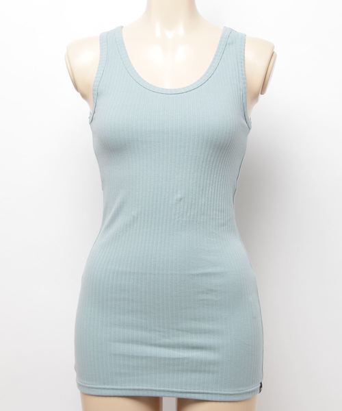 Born（ボーン）の「Born Rib Pleat Tank Top/ボーン リブ プリーツ タンク トップ（タンクトップ・レディース・ホワイト/ネイビー/レッド/オリーブ/サックスブルー/マスタード/杢グレー・FREE）」の13枚目の写真