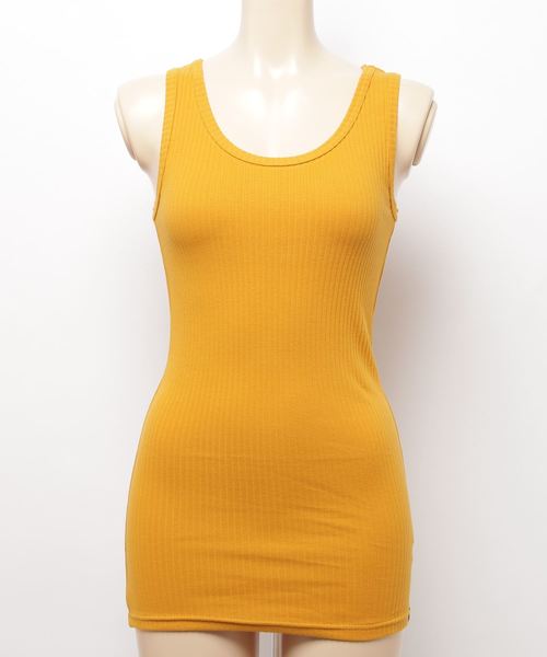 Born（ボーン）の「Born Rib Pleat Tank Top/ボーン リブ プリーツ タンク トップ（タンクトップ・レディース・ホワイト/ネイビー/レッド/オリーブ/サックスブルー/マスタード/杢グレー・FREE）」の12枚目の写真