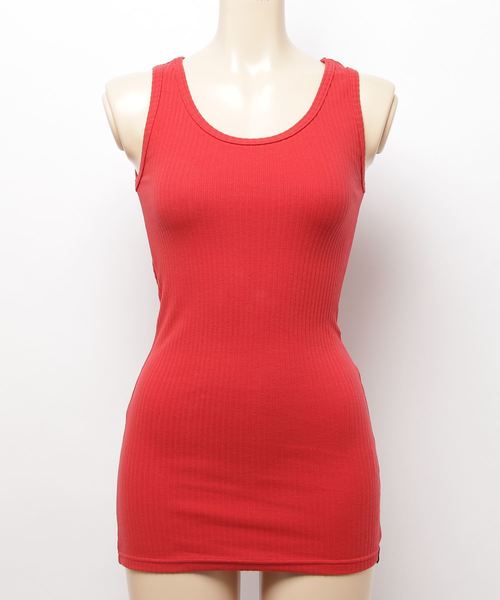 Born（ボーン）の「Born Rib Pleat Tank Top/ボーン リブ プリーツ タンク トップ（タンクトップ・レディース・ホワイト/ネイビー/レッド/オリーブ/サックスブルー/マスタード/杢グレー・FREE）」の11枚目の写真