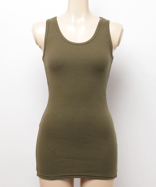 Born（ボーン）の「Born Rib Pleat Tank Top/ボーン リブ プリーツ タンク トップ（タンクトップ・レディース・ホワイト/ネイビー/レッド/オリーブ/サックスブルー/マスタード/杢グレー・FREE）」の10枚目の写真