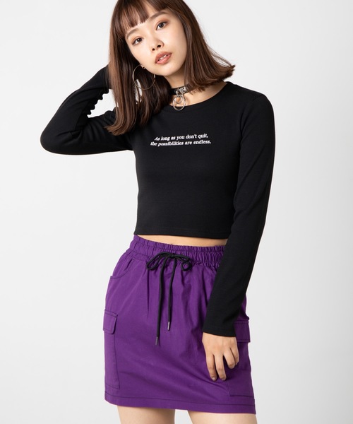 WEGO（ウィゴー）の「WEGO/カーゴポケットスカパン（スカート・レディース・ブラック/ベージュ/パープル/カーキ/その他1/パープル系その他/その他2・FREE）」の5枚目の写真