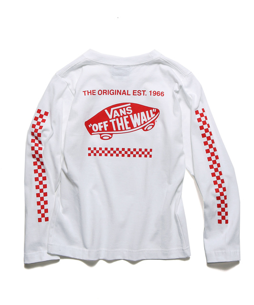 VANS�i�o���Y�j�́u�ʒ��FVANS/���@���Y THE ORIGINAL EST.1966 LOGO Boys L/S T-Shirts �L�b�Y ����T�iT�V���c/�J�b�g�\�[�j�v�b�z���C�g×���b�h