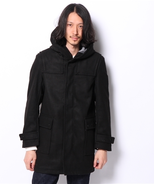 WEGO（ウィゴー）の「WEGO/ボンディングフードロングコート（モッズコート・メンズ・ブラック/ダークグレー/その他1・LARGE/MEDIUM）」の4枚目の写真