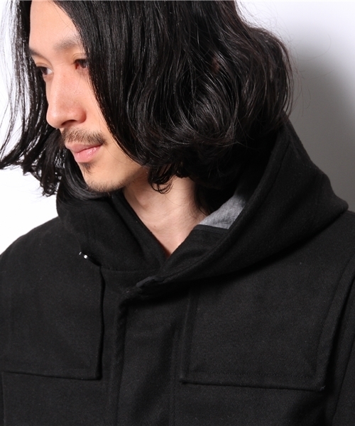 WEGO（ウィゴー）の「WEGO/ボンディングフードロングコート（モッズコート・メンズ・ブラック/ダークグレー/その他1・LARGE/MEDIUM）」の8枚目の写真