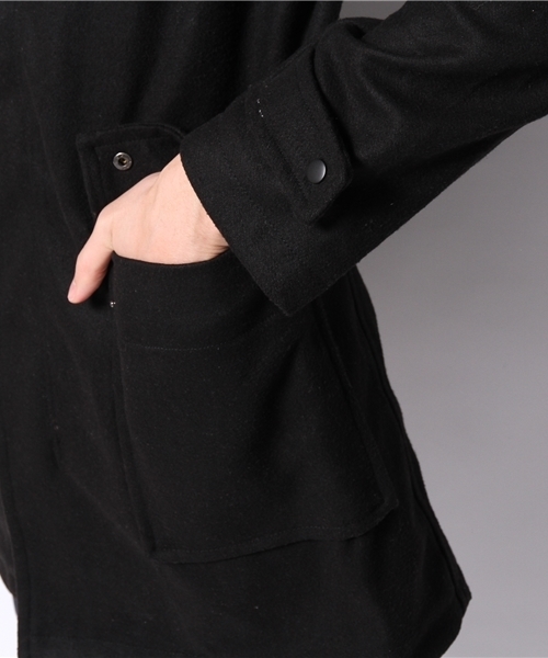 WEGO（ウィゴー）の「WEGO/ボンディングフードロングコート（モッズコート・メンズ・ブラック/ダークグレー/その他1・LARGE/MEDIUM）」の9枚目の写真