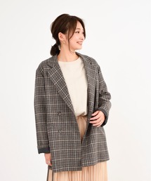 DouDou | チェックダブルジャケット(テーラードジャケット)