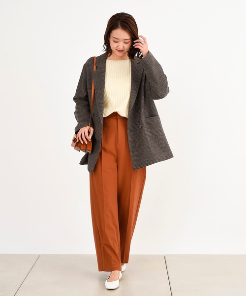 DouDou(ドゥドゥ)の「チェックダブルジャケット(テーラードジャケット・レディース・ブラウン/グレー・FREE)」の14枚目の写真