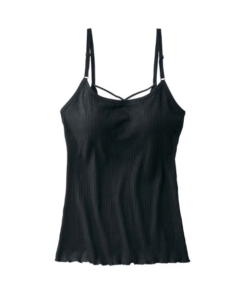 Lingerie by GeeRA(ランジェリーバイジーラ)の「テレコリブパッド入りバックレースアップキャミソール(キャミソール・レディース・ブラック/ベージュ/ブラウン/レッド・SMALL/LARGE/MEDIUM)」の1枚目の写真