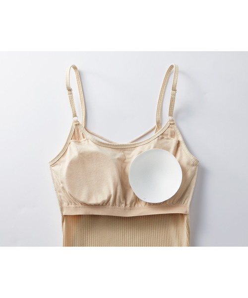 Lingerie by GeeRA(ランジェリーバイジーラ)の「テレコリブパッド入りバックレースアップキャミソール(キャミソール・レディース・ブラック/ベージュ/ブラウン/レッド・SMALL/LARGE/MEDIUM)」の5枚目の写真