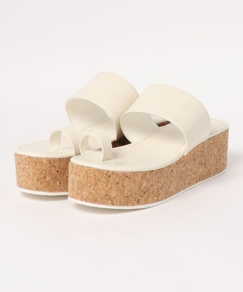 KOBE LETTUCE（コウベレタス）の「サムループプラットフォームウェッジサンダル（サンダル・レディース・ブラック/アイボリー/キャメル/パイソン・LL/S/M/L）」の7枚目の写真