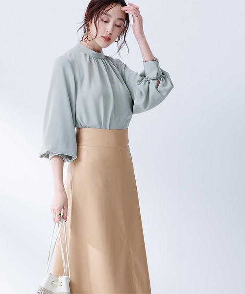 UR'S(ユアーズ)の「フェイクレザーフレアスカート(スカート・レディース・ベージュ/カーキ/キャメル/ブラウン/ライトベージュ/ブラック・L/M/PS(XS-S))」の20枚目の写真