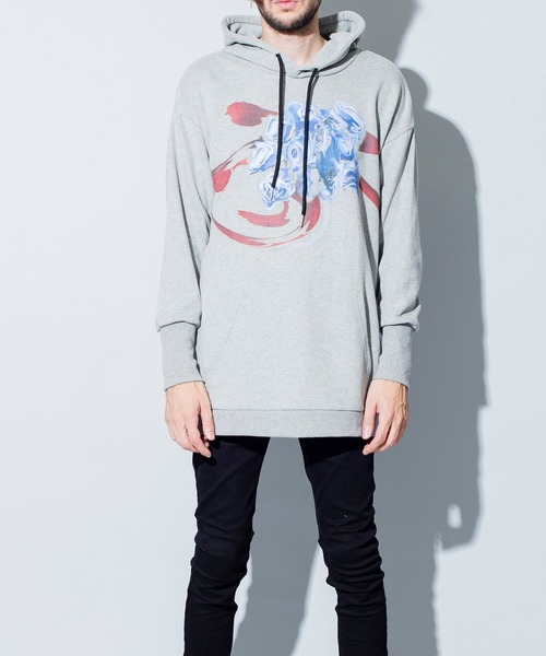 NO ID.(ノーアイディ)の「【NO ID.】Glitch Flower Print Big Parka / グリッチ フラワー プリント ビッグ パーカー(パーカー・メンズ・ブラック/グレー/グリーン・ONE SIZE)」の5枚目の写真