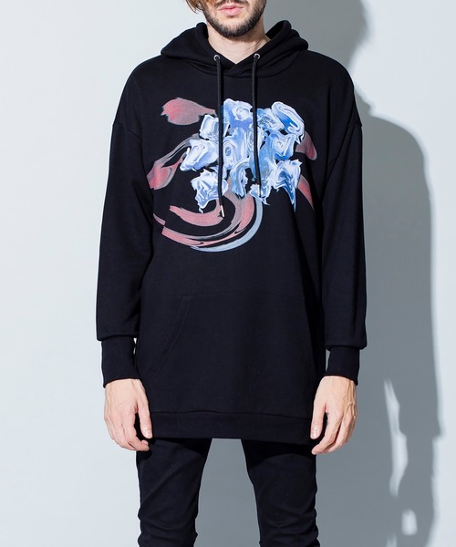 NO ID.(ノーアイディ)の「【NO ID.】Glitch Flower Print Big Parka / グリッチ フラワー プリント ビッグ パーカー(パーカー・メンズ・ブラック/グレー/グリーン・ONE SIZE)」の6枚目の写真