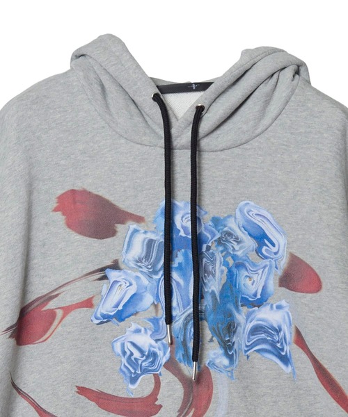 NO ID.(ノーアイディ)の「【NO ID.】Glitch Flower Print Big Parka / グリッチ フラワー プリント ビッグ パーカー(パーカー・メンズ・ブラック/グレー/グリーン・ONE SIZE)」の9枚目の写真