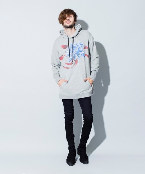 NO ID.(ノーアイディ)の「【NO ID.】Glitch Flower Print Big Parka / グリッチ フラワー プリント ビッグ パーカー(パーカー・メンズ・ブラック/グレー/グリーン・ONE SIZE)」の12枚目の写真