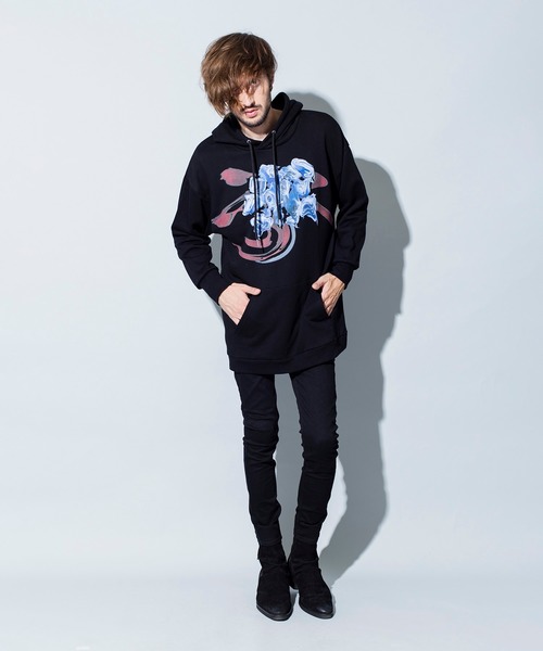 NO ID.(ノーアイディ)の「【NO ID.】Glitch Flower Print Big Parka / グリッチ フラワー プリント ビッグ パーカー(パーカー・メンズ・ブラック/グレー/グリーン・ONE SIZE)」の13枚目の写真