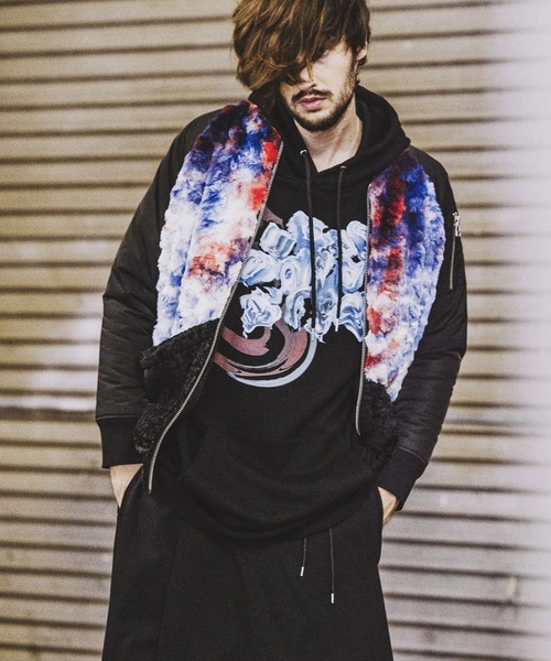 NO ID.(ノーアイディ)の「【NO ID.】Glitch Flower Print Big Parka / グリッチ フラワー プリント ビッグ パーカー(パーカー・メンズ・ブラック/グレー/グリーン・ONE SIZE)」の19枚目の写真