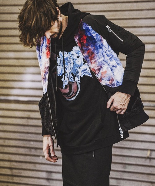 NO ID.(ノーアイディ)の「【NO ID.】Glitch Flower Print Big Parka / グリッチ フラワー プリント ビッグ パーカー(パーカー・メンズ・ブラック/グレー/グリーン・ONE SIZE)」の20枚目の写真