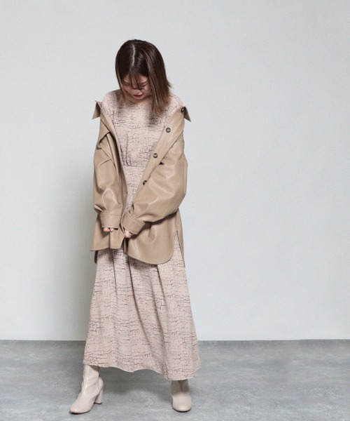 Cheek（チーク）の「フェイクレザーCPOジャケット（その他アウター・レディース・アイボリー/ベージュ/ミント・MEDIUM）」の22枚目の写真