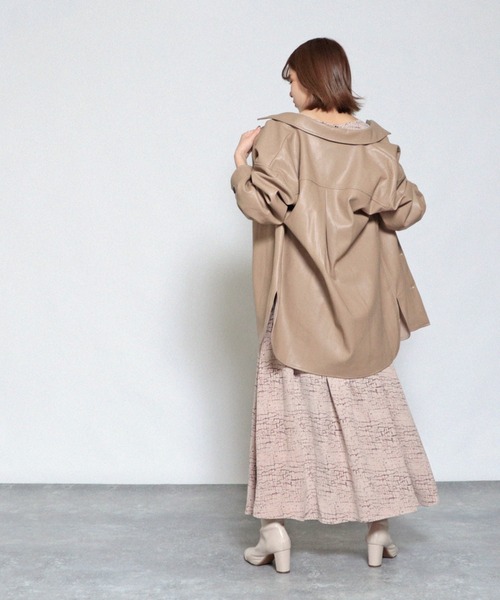 Cheek（チーク）の「フェイクレザーCPOジャケット（その他アウター・レディース・アイボリー/ベージュ/ミント・MEDIUM）」の18枚目の写真