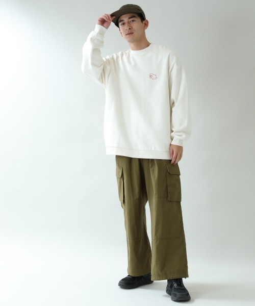 RAGEBLUE（レイジブルー）の「【KANA SUZUKI】コラボ裏毛スウェットクルー/920464（スウェット・メンズ・ホワイト/ブラック/グリーン/ホワイト系その他/グレー系その他・MEDIUM/LARGE）」の6枚目の写真