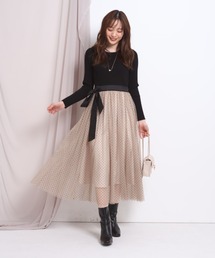 ❣️うーたん❣️リランドチュール タフタスカートドッキングワンピース Rirandture（リランドチュール）の「タフタスカートドッキング