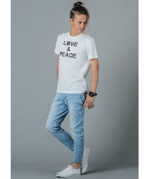 REGIEVO(レジエボ)の「【REGIEVO】メッセージロゴプリントTシャツ(Tシャツ/カットソー・メンズ・ブラック/オフホワイト・S/M/L/XL)」の5枚目の写真