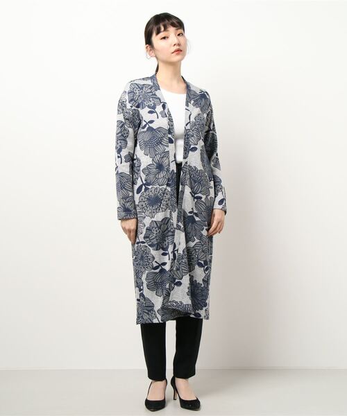 BARNDOOR（バーンドア）の「【BARNDOOR】ロング カーディガン（カーディガン/ボレロ・レディース・グレー/グレー系その他/グリーン/ブルー・MEDIUM）」の2枚目の写真