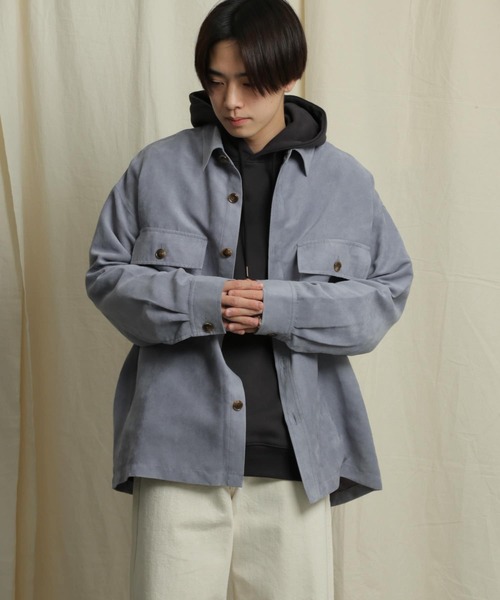 SENSE OF PLACE by URBAN RESEARCH（センスオブプレイスバイアーバンリサーチ）の「エコスエードCPOシャツ（シャツ/ブラウス・メンズ・ミント/モカ/ベージュ/ブルー/ライトベージュ・LARGE/MEDIUM）」の7枚目の写真