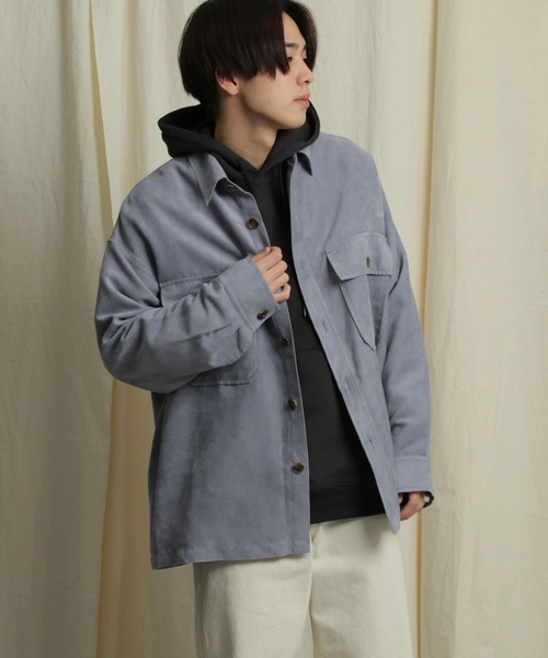 SENSE OF PLACE by URBAN RESEARCH（センスオブプレイスバイアーバンリサーチ）の「エコスエードCPOシャツ（シャツ/ブラウス・メンズ・ミント/モカ/ベージュ/ブルー/ライトベージュ・LARGE/MEDIUM）」の8枚目の写真