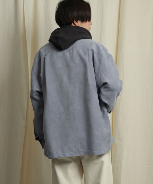 SENSE OF PLACE by URBAN RESEARCH（センスオブプレイスバイアーバンリサーチ）の「エコスエードCPOシャツ（シャツ/ブラウス・メンズ・ミント/モカ/ベージュ/ブルー/ライトベージュ・LARGE/MEDIUM）」の9枚目の写真