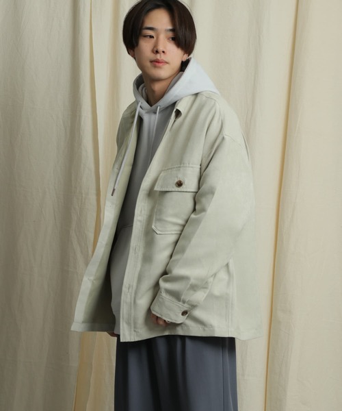 SENSE OF PLACE by URBAN RESEARCH（センスオブプレイスバイアーバンリサーチ）の「エコスエードCPOシャツ（シャツ/ブラウス・メンズ・ミント/モカ/ベージュ/ブルー/ライトベージュ・LARGE/MEDIUM）」の17枚目の写真