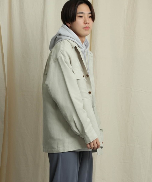 SENSE OF PLACE by URBAN RESEARCH（センスオブプレイスバイアーバンリサーチ）の「エコスエードCPOシャツ（シャツ/ブラウス・メンズ・ミント/モカ/ベージュ/ブルー/ライトベージュ・LARGE/MEDIUM）」の18枚目の写真