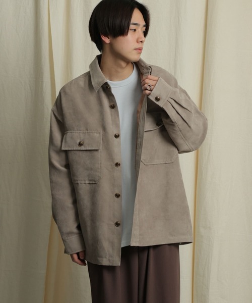 SENSE OF PLACE by URBAN RESEARCH（センスオブプレイスバイアーバンリサーチ）の「エコスエードCPOシャツ（シャツ/ブラウス・メンズ・ミント/モカ/ベージュ/ブルー/ライトベージュ・LARGE/MEDIUM）」の6枚目の写真