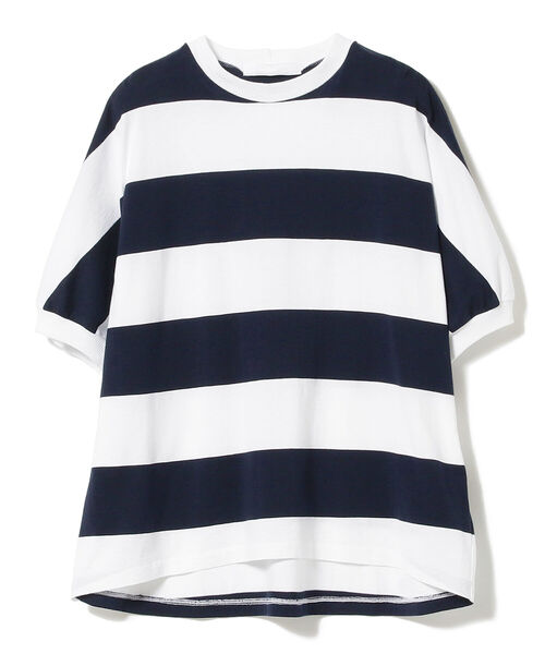 homspun（ホームスパン）の「homspun / 60/2天竺太ボーダー 半袖プル  