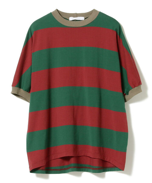 homspun（ホームスパン）の「homspun / 60/2天竺太ボーダー 半袖プル  