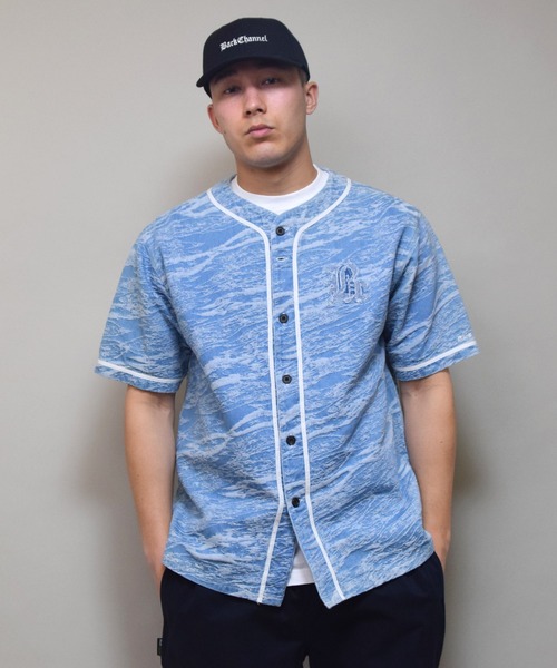 Back Channel（バックチャンネル）の「JACQUARD DENIM BASEBALL SHIRT（シャツ/ブラウス・メンズ・グレー/ブルー・XX-LARGE/X-LARGE/MEDIUM/LARGE）」の8枚目の写真