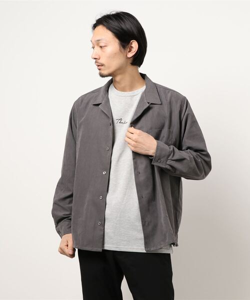 PLUS ONE（プラスワン）の「【PLUS ONE】シャツアンサンブル（アンサンブル・メンズ・ベージュ/ブルー/ダークグレー・M/L/XL）」の2枚目の写真