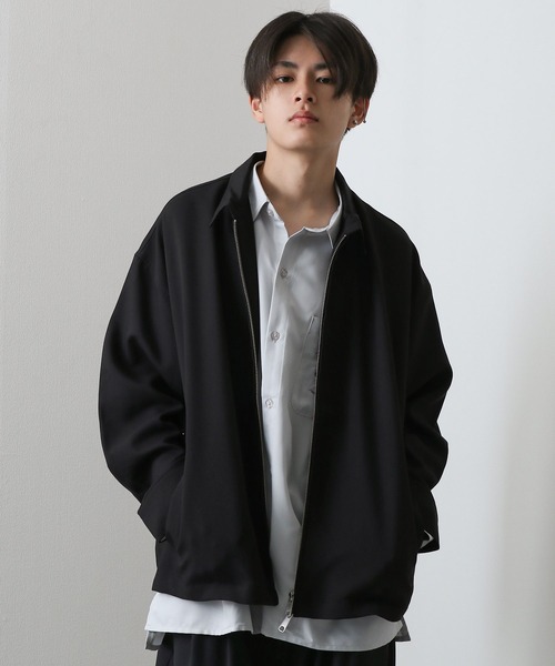 NILWAY(ニルウェイ)の「ルーズシルエット Dバックル ダブルジップ ワイドスリーブ ブルゾン ジャケット(ブルゾン・メンズ・ブルー/ブラック/モカ/アイボリー/チャコールグレー/杢グレー/グレー/グリーン/ライトグレー/ネイビー・LARGE/MEDIUM/SMALL/X-LARGE)」の22枚目の写真