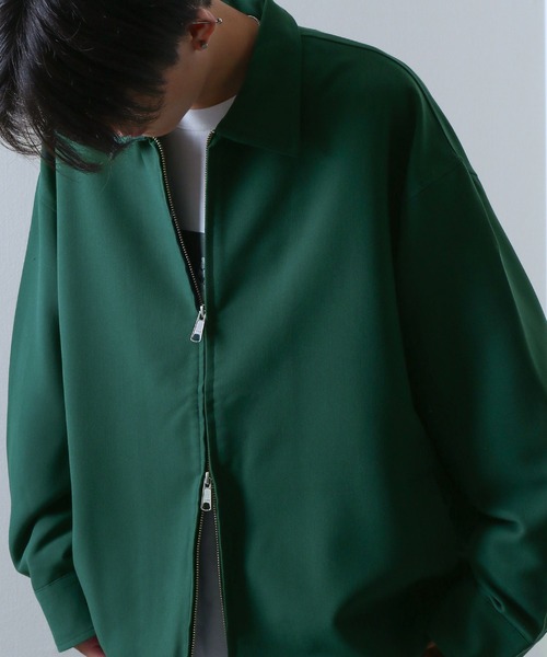 NILWAY(ニルウェイ)の「ルーズシルエット Dバックル ダブルジップ ワイドスリーブ ブルゾン ジャケット(ブルゾン・メンズ・ブルー/ブラック/モカ/アイボリー/チャコールグレー/杢グレー/グレー/グリーン/ライトグレー/ネイビー・LARGE/MEDIUM/SMALL/X-LARGE)」の19枚目の写真